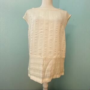 Rosemunde Silk and Cotton Pullover Blouse, white